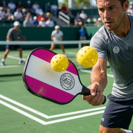 Benutzerdefiniertes Logo Hot Pink und Weiß Pickleball Schläger