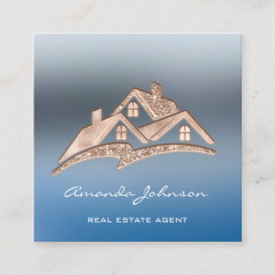 Benutzerdefiniertes Logo House Real Anwesen Agent  Quadratische Visitenkarte