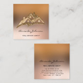 Benutzerdefiniertes Logo House Real Anwesen Agent  Quadratische Visitenkarte (Vorne/Hinten)