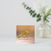 Benutzerdefiniertes Logo House Real Anwesen Agent Quadratische Visitenkarte (Stehend Vorderseite)