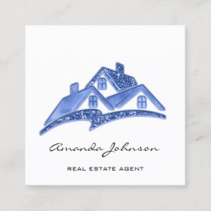 Benutzerdefiniertes Logo House Real Anwesen Agent  Quadratische Visitenkarte