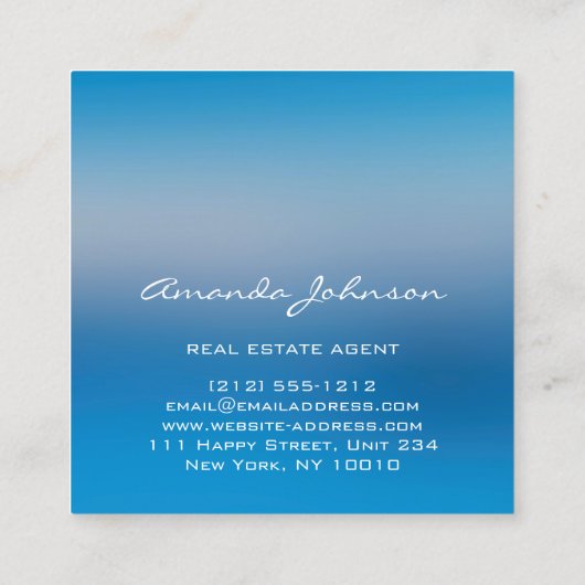 Benutzerdefiniertes Logo House Real Anwesen Agent  Quadratische Visitenkarte (Rückseite)