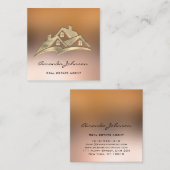 Benutzerdefiniertes Logo House Real Anwesen Agent Quadratische Visitenkarte (Vorne/Hinten)