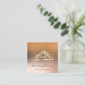 Benutzerdefiniertes Logo House Real Anwesen Agent Quadratische Visitenkarte (Stehend Vorderseite)