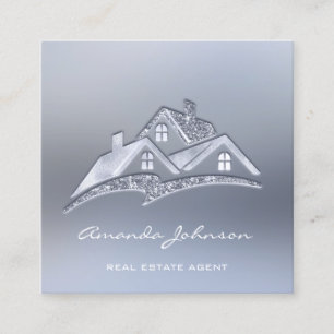 Benutzerdefiniertes Logo House Real Anwesen Agent Quadratische Visitenkarte