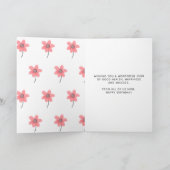 Benutzerdefiniertes Logo Hübsch Rosa Blume Happy B Karte (Innenseite)