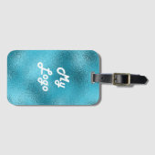 Benutzerdefiniertes Logo-Image blaues Metall Gepäckanhänger (Vorderseite (Horizontal))