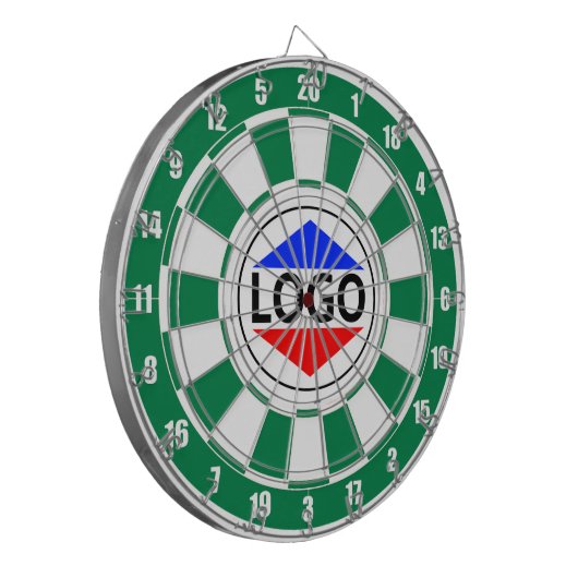 Benutzerdefiniertes Logo-Image für grün und weiß Dartscheibe (Vorderseite Links)