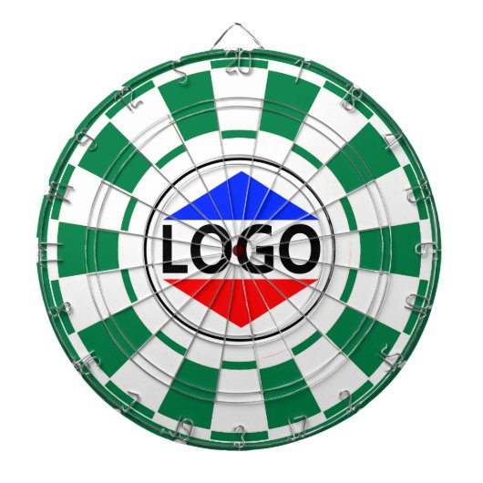 Benutzerdefiniertes Logo-Image für grün und weiß Dartscheibe (vorne)