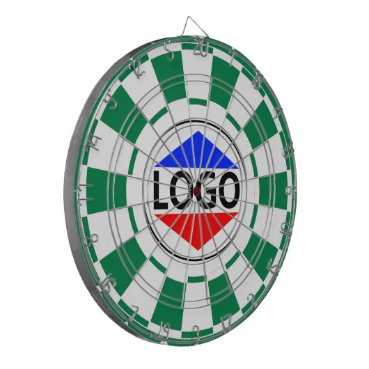 Benutzerdefiniertes Logo-Image für grün und weiß Dartscheibe (Vorderseite Links)