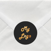 Benutzerdefiniertes Logo-Image für schwarzes Gold Runder Aufkleber