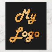 Benutzerdefiniertes Logo-Image für schwarzes Gold Weinetikett (Einzelnes Label)