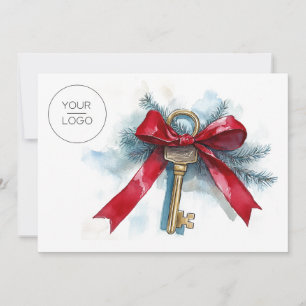 Benutzerdefiniertes Logo Immobilien-Team-Foto Weih Feiertagskarte