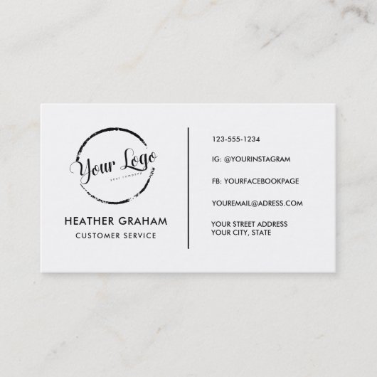 Benutzerdefiniertes Logo in modernen minimalistisc Visitenkarte (Vorderseite)