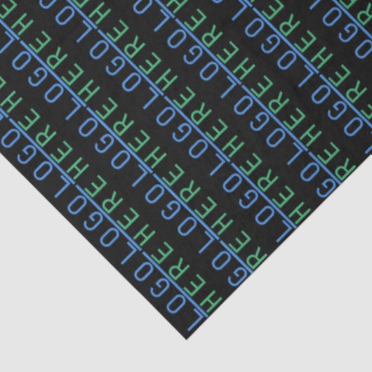 Benutzerdefiniertes Logo in Schwarz Seidenpapier (Ausschnitt)