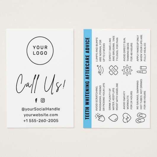 Benutzerdefiniertes Logo Jede Farbzange-Whitening- (Vorne & Hinten)