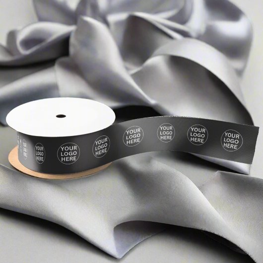 Benutzerdefiniertes Logo l Werbefirmengrau Satinband