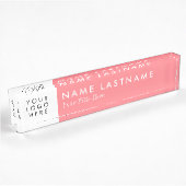 Benutzerdefiniertes Logo Light Pink Modern Namensplakette