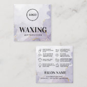 Benutzerdefiniertes Logo Lila Nachsorgebehandlung Quadratische Visitenkarte (Vorne/Hinten)