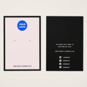 Benutzerdefiniertes Logo-Logo-Light Pink-Ohrring-S (Vorne & Hinten)