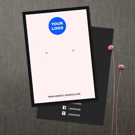 Benutzerdefiniertes Logo-Logo-Light Pink-Ohrring-S