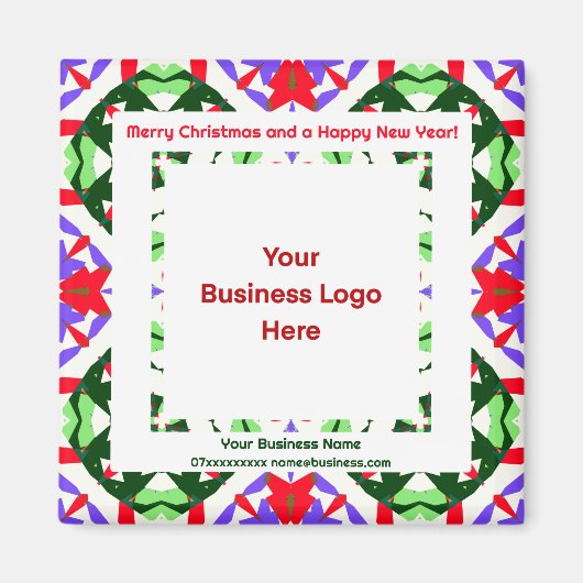 Benutzerdefiniertes Logo Magnetic Happy Weihnachts Magnet (Vorne)