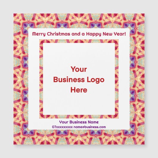 Benutzerdefiniertes Logo Magnetic Happy Weihnachts Magnetkarte (Vorderseite)