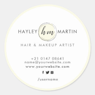 Benutzerdefiniertes Logo Makeup-Artist Schönheitss Runder Aufkleber
