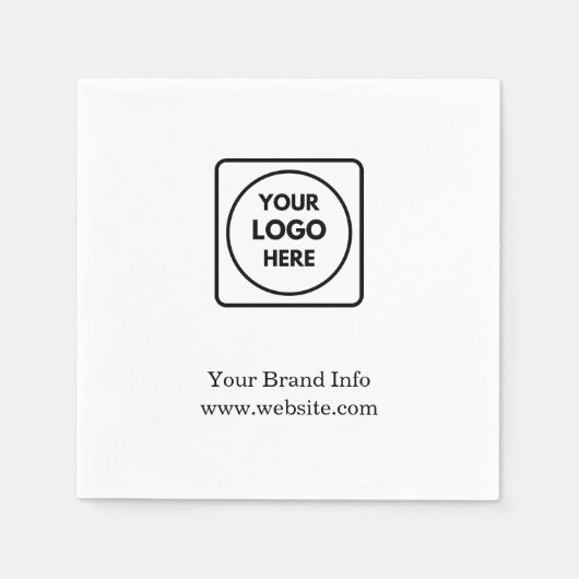 Benutzerdefiniertes Logo | Minimal modernes Brandi Serviette (Vorderseite)