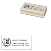 Benutzerdefiniertes Logo | Minimale Geschäftsadres Gummistempel (Stempel)