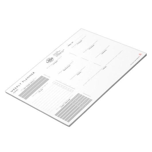 Benutzerdefiniertes Logo Minimalistisch Einfaches, Notizblock (angewinkelt)