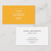 Benutzerdefiniertes Logo Minimalistisch Gelb Beruf Visitenkarte (Vorne/Hinten)