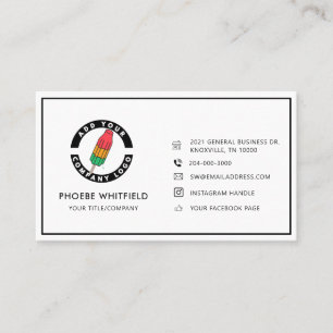 Benutzerdefiniertes Logo Minimalistisch mit Social Visitenkarte