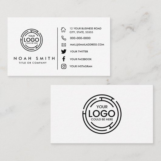 Benutzerdefiniertes Logo Minimalistisch Moderne el Visitenkarte (Vorne/Hinten)