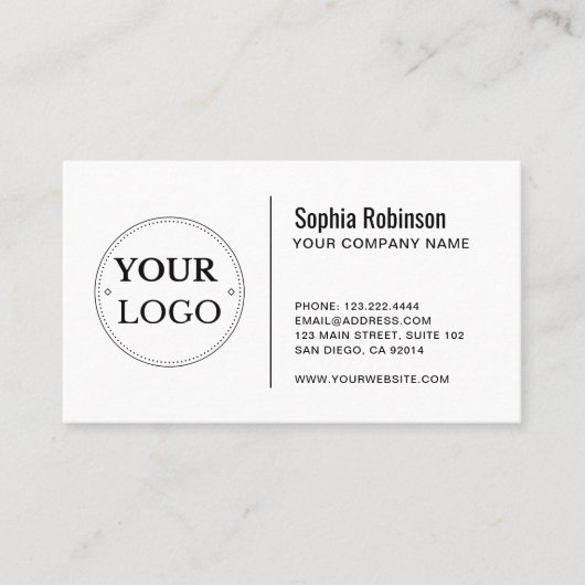 Benutzerdefiniertes Logo Minimalistisch, weiß oder Visitenkarte (Vorderseite)