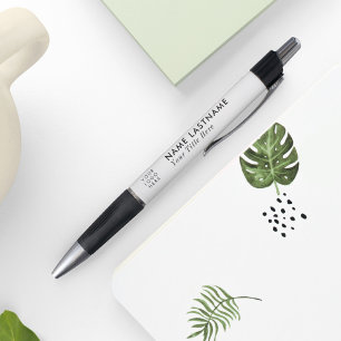 Benutzerdefiniertes Logo Minimalistisch White Blac Kugelschreiber