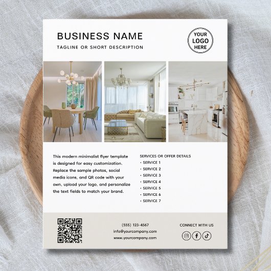 Benutzerdefiniertes Logo Minimalistischer Marketin Flyer