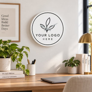 Benutzerdefiniertes Logo Minimalistisches Geschäft Große Wanduhr