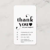 Benutzerdefiniertes Logo mit Liebe Vielen Dank Visitenkarte (Rückseite)