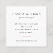 Benutzerdefiniertes Logo mit Minimalistischem Corp Quadratische Visitenkarte (Rückseite)