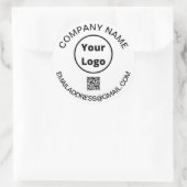 Benutzerdefiniertes Logo mit QR-Code und E-Mail Runder Aufkleber (Tasche)