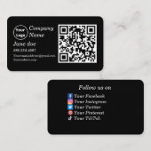 Benutzerdefiniertes Logo mit QR-Code und Social Me Visitenkarte (Vorne/Hinten)