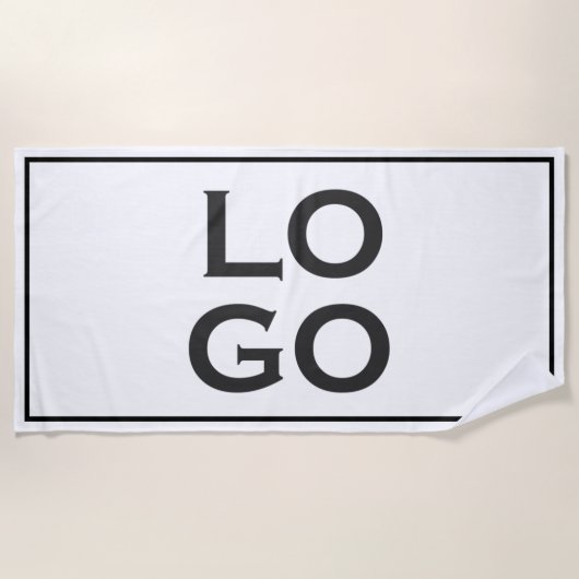 Benutzerdefiniertes Logo mit Rahmen Strandtuch (Vorderseite)