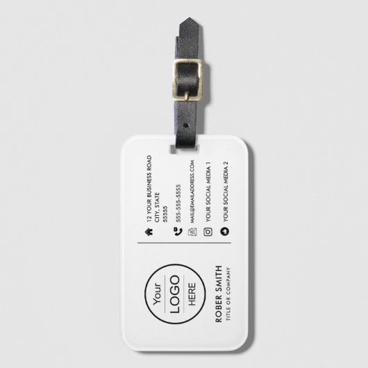 Benutzerdefiniertes Logo mit Symbolen für soziale Gepäckanhänger (Vorderseite Vertikal)