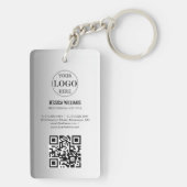 Benutzerdefiniertes Logo mit verschwommenem grauem Schlüsselanhänger (Rückseite)