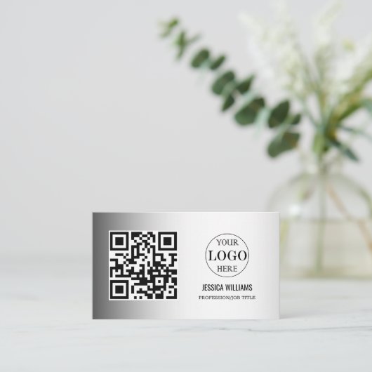 Benutzerdefiniertes Logo mit verschwommenem grauem Visitenkarte (Stehend Vorderseite)