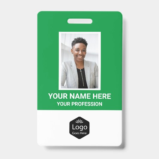 Benutzerdefiniertes Logo Mitarbeiter Foto Personal Ausweis (Front)