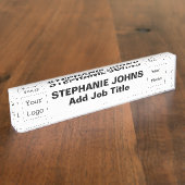 Benutzerdefiniertes Logo Mitarbeiter-Foto Schwarz- Namensplakette (Seite)