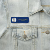 Benutzerdefiniertes Logo Mitarbeiter Luxus Blau Namensschild (Beispiel)
