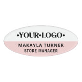 Benutzerdefiniertes Logo Mitarbeiter Pink Namenschild (Vorderseite)